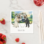 Golf Wedding themed for Cat Lovers スタンダードカクテルナプキン (インサイチュ)