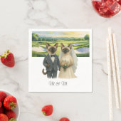 Golf Wedding themed for Cat Lovers スタンダードカクテルナプキン (インサイチュ)