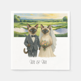 Golf Wedding themed for Cat Lovers スタンダードカクテルナプキン