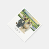 Golf Wedding themed for Cat Lovers スタンダードカクテルナプキン (角)