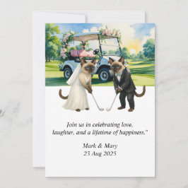 Golf Wedding themed for Cat Lovers 招待状