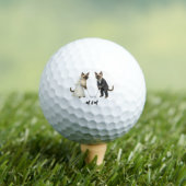 Golf Wedding themed for Cat Lovers Bride and Groom ゴルフボール (インサイチュ 木)