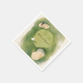 Golf Wedding with bride and groom on golf course スタンダードカクテルナプキン (角)