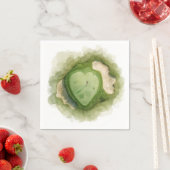 Golf wedding with heart shape スタンダードカクテルナプキン (インサイチュ)