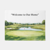 Golf Welcome to golfer home with golf course view ドアマット (正面)