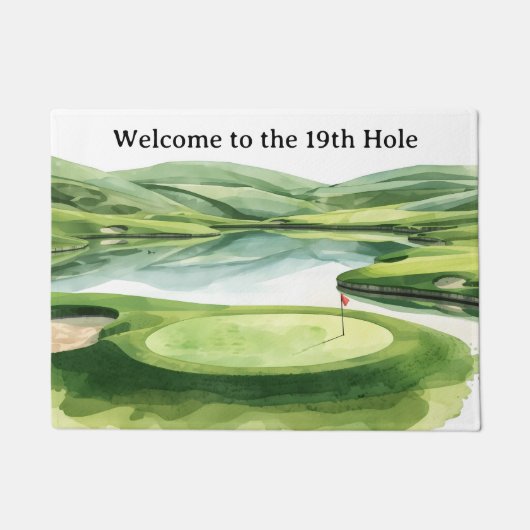 Golf Welcome to golfer home with golf course view ドアマット (正面)