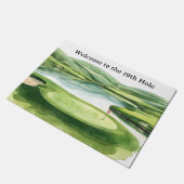 Golf Welcome to golfer home with golf course view ドアマット (アングル)