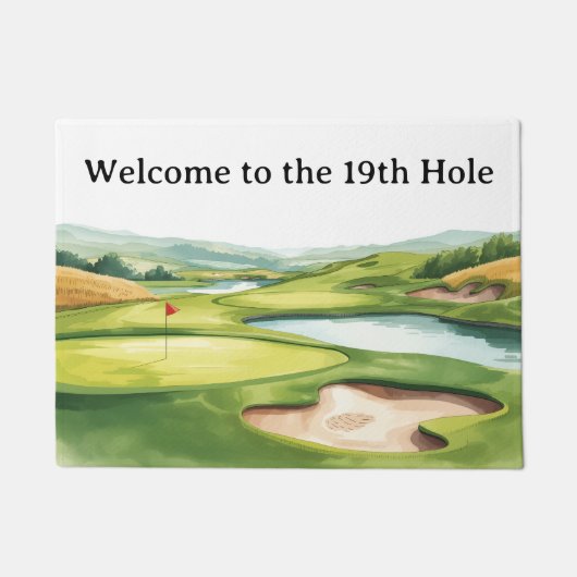 Golf Welcome to golfer home with golf course view ドアマット (正面)
