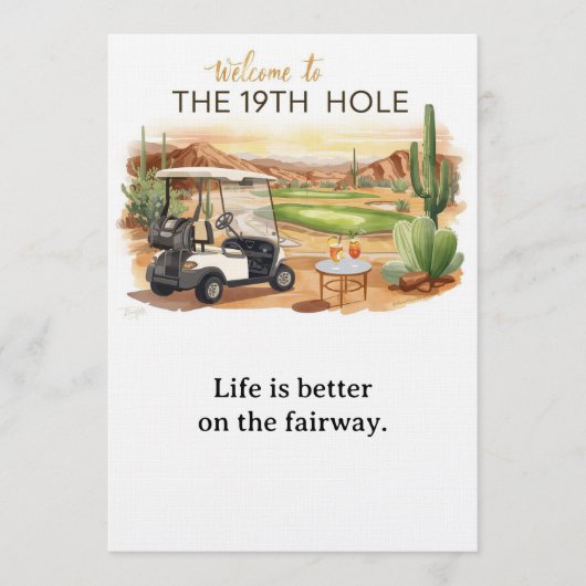 Golf Welcome to golfer house  FOR Arizona cocktail 招待状 (正面)