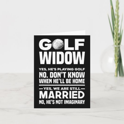 Golf Widow Funny Golfing Golfer Wife  カード (正面)
