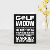 Golf Widow Funny Golfing Golfer Wife  カード (黄色い花)
