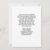 Golf Wine Tasting Event Invitation 招待状 (裏面)
