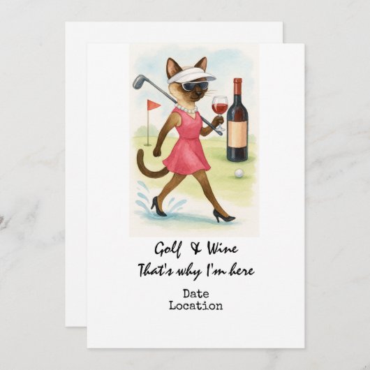 Golf Wine Tasting Event Invitation  招待状 (正面/裏面)