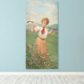 Golf woman  キャンバスプリント (インサイチュ (ウッドフロア))