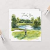 Golf Woman golfer is golfing in golf course  カード (正面/裏面インサイチュ)