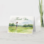 Golf Woman golfer is golfing in golf course  カード (正面)