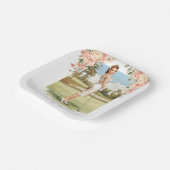 Golf Woman golfer on golf course Bridal  ペーパープレート (傾斜あり)