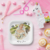 Golf Woman golfer on golf course Bridal  ペーパープレート (パーティー)