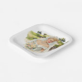 Golf Woman golfer on golf course Bridal  ペーパープレート (傾斜あり)