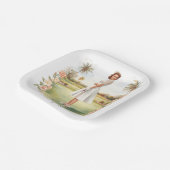 Golf Woman golfer on golf course Bridal ペーパープレート (傾斜あり)