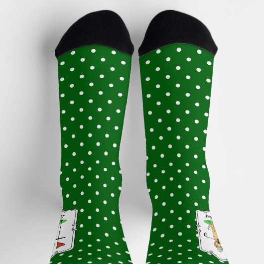 Golf Yellow Lab Labrador Retriever Dog (yel 3) ソックス (上部)