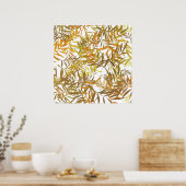 Golfd, Bronze and Brown Willow Leaves ポスター (キッチン)