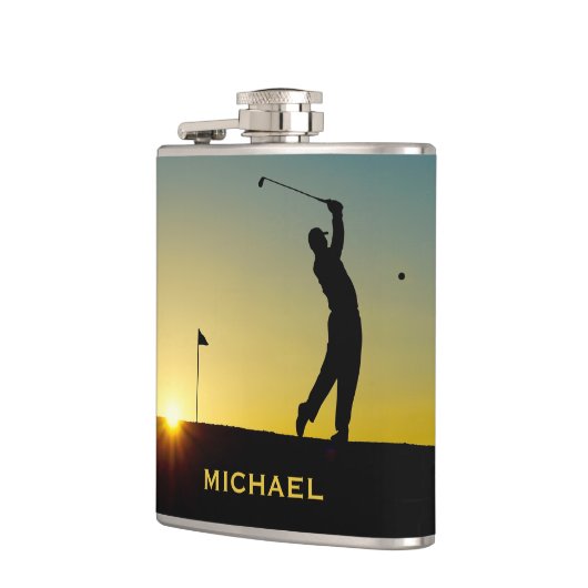 Golfer at Sunset Personalised フラスク (左)