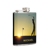 Golfer at Sunset Personalised フラスク (右)