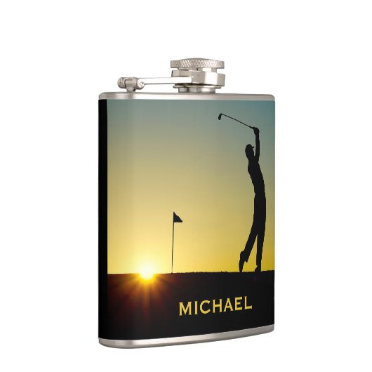 Golfer at Sunset Personalised フラスク (右)