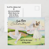 Golfer Bride Wedding Bachelorette for Cat lovers ポストカード (正面/裏面)