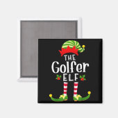 Golfer Christmas Elf Matching Pajama X-mas Party マグネット (正面/裏面)