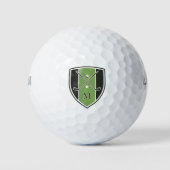 Golfer Crest Crossed Clubs Custom Initial Green ゴルフボール (正面)