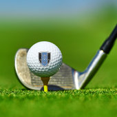 Golfer Crest Crossed Clubs Initial Black Blue ゴルフボール