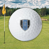 Golfer Crest Crossed Clubs Initial Black Blue ゴルフボール