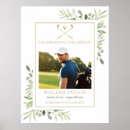 Golfer Funeral Celebration Of Life Photo ポスター