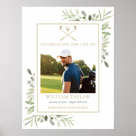 Golfer Funeral Celebration Of Life Photo ポスター (正面)
