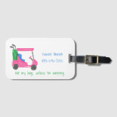 Golfer Funny Preppy Golf Cart Custom ラゲッジタグ (正面横)