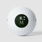 Golfer Gift Golfing Minimalist Monogram Custom ゴルフボール (正面)