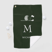 Golfer Gift Minimalist Modern Monogram Custom Golf ゴルフタオル (インサイチュ)