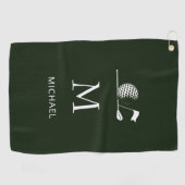 Golfer Gift Minimalist Modern Monogram Custom Golf ゴルフタオル (横)