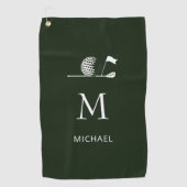 Golfer Gift Minimalist Modern Monogram Custom Golf ゴルフタオル (正面)