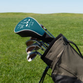 Golfer . golf-player monogram dark-teal ゴルフヘッドカバー (インサイチュ)