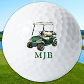 Golfer Green Cart Personalized 3 Initial Monogram ゴルフボール