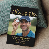 Golfer Hole In One Photo Award Keepsake Black Gold フォトプラーク