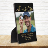Golfer Hole In One Photo Award Keepsake Black Gold フォトプラーク