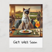 Golfer in club house with golf ball in plate ポストカード (正面)