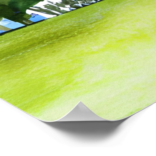 Golfer in golf course watercolor  ポスター (角)