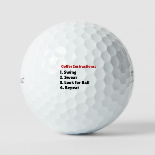 Golfer Instructions 1. Swing 2. Swear 3. Look for  ゴルフボール (正面)
