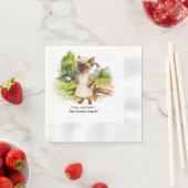 Golfer is on golf course for cat lovers 縁ありカクテルナプキン (インサイチュ)