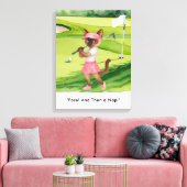 Golfer is on putting green for Siamese Cat lovers キャンバスプリント (インサイチュ (リビング))